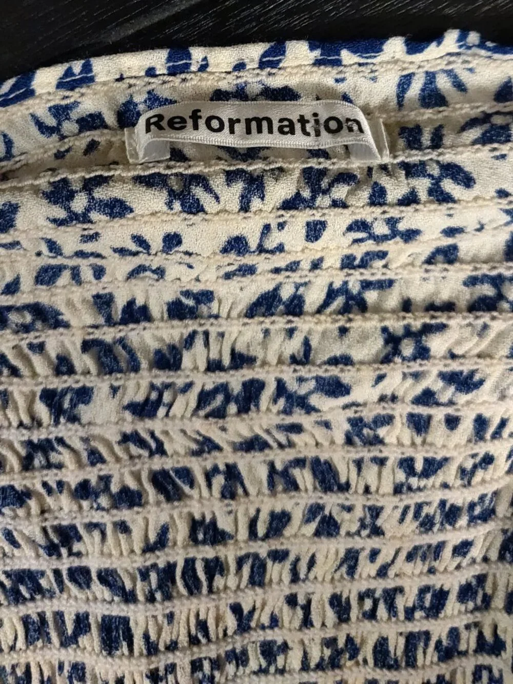 Reformation Floral Marmalade Top With Smocked Back Size 6